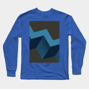 Blue geometric art shape Long Sleeve T-Shirt